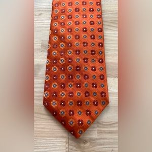 Robert Talbott Best of Class Paul Simon 100% Silk Tie Orange, Red, Blue w/Tags